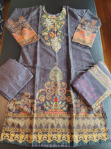 Pakistani linen Embroidered Salwar kameez Ready To Ship