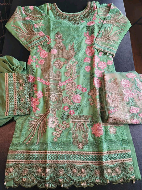 Pakistani Stitched Embroidery Party Wear Dresses Ready To Ship