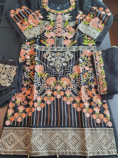 Pakistani Stitched Embroidery Party Wear Dresses Ready To Ship