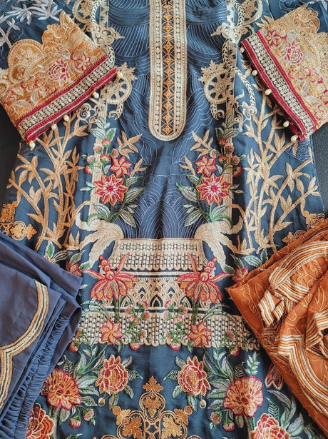 Pakistani Stitched Embroidery Party Wear Dresses Ready To Ship