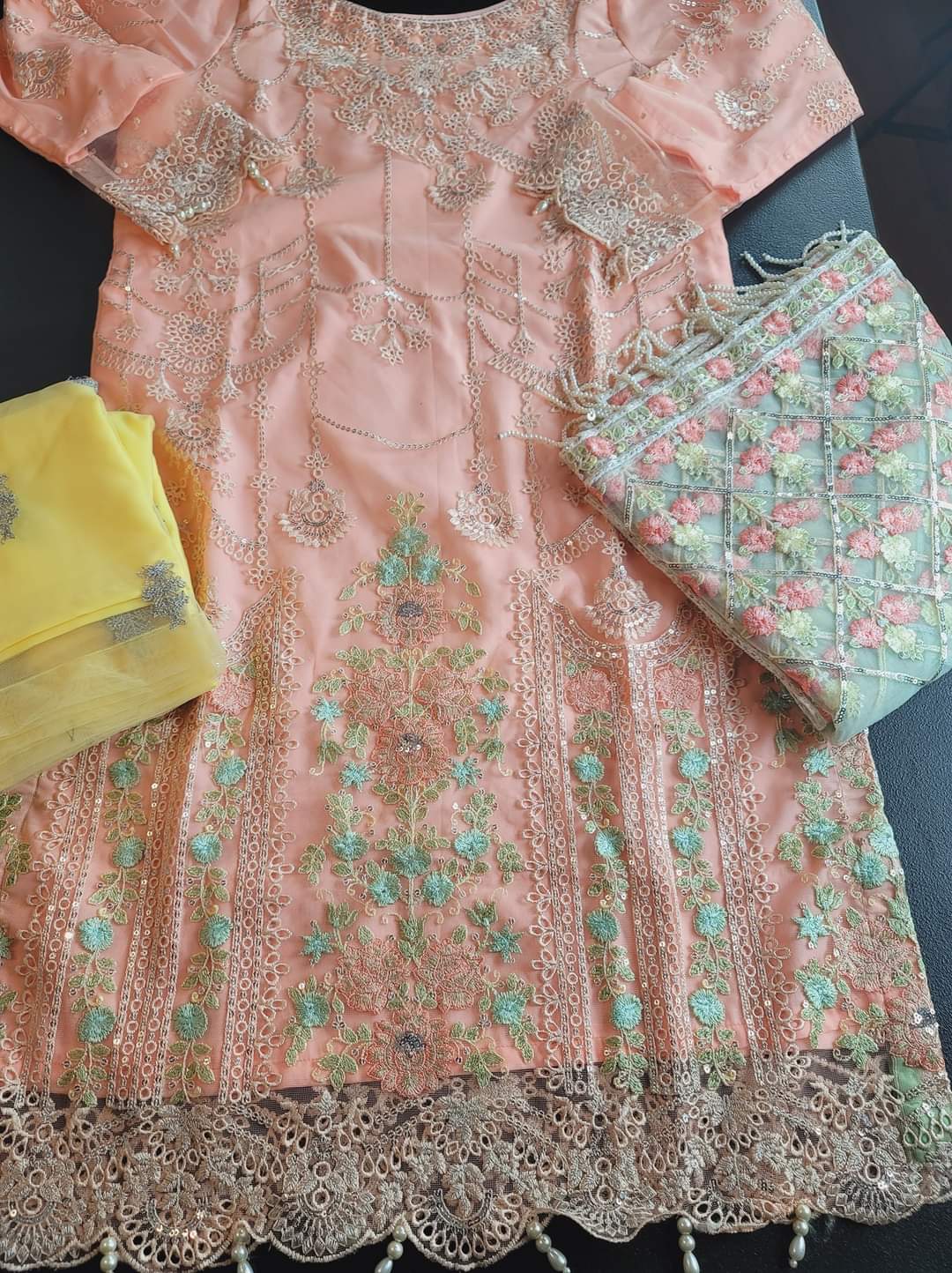 Pakistani Stitched Embroidery Party Wear Dresses Ready To Ship