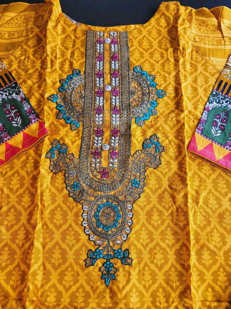 Pakistani Linen Embroidered Salwar kameez Ready To Ship