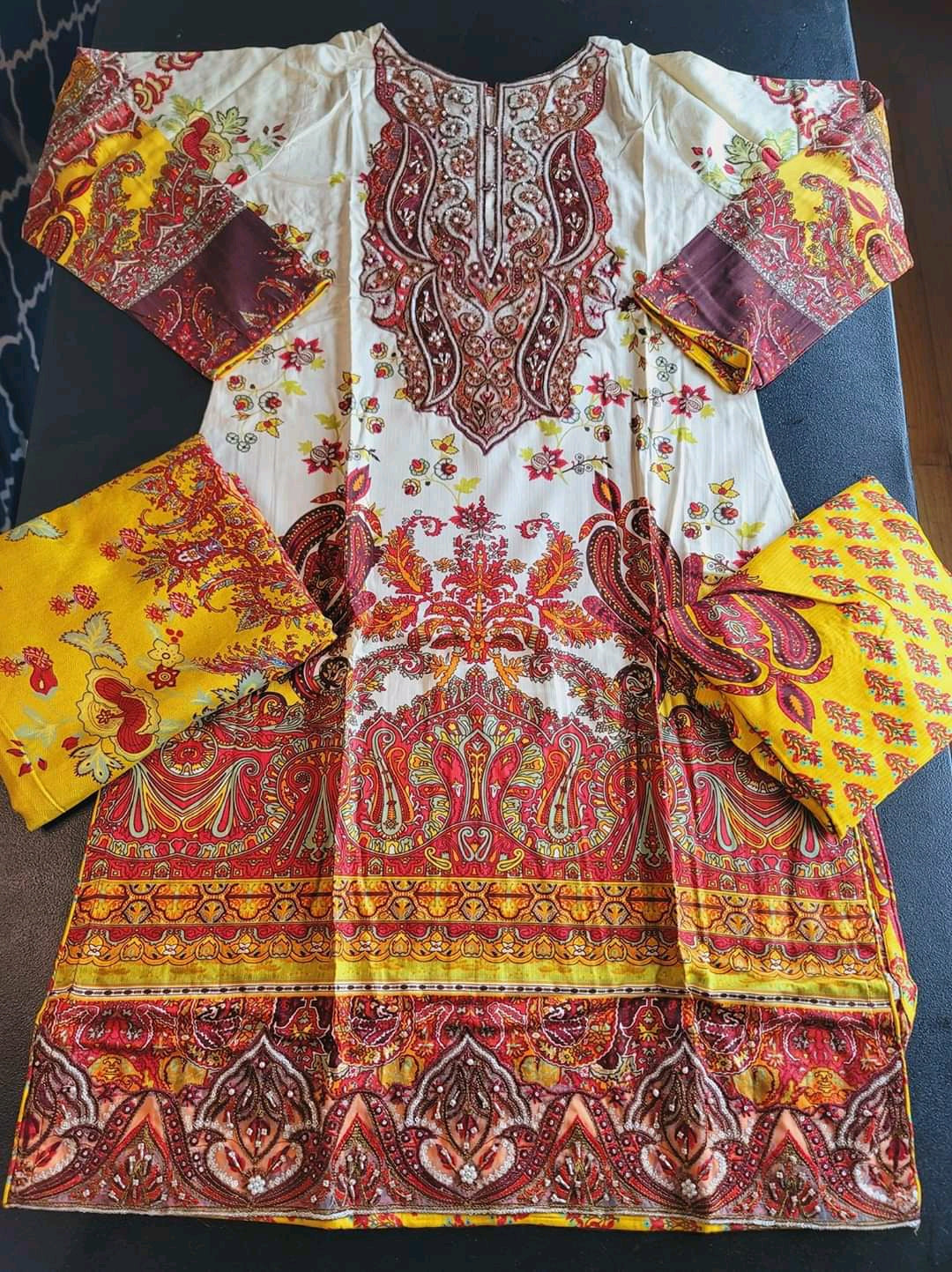 Pakistani Linen Embroidered Salwar kameez Ready To Ship