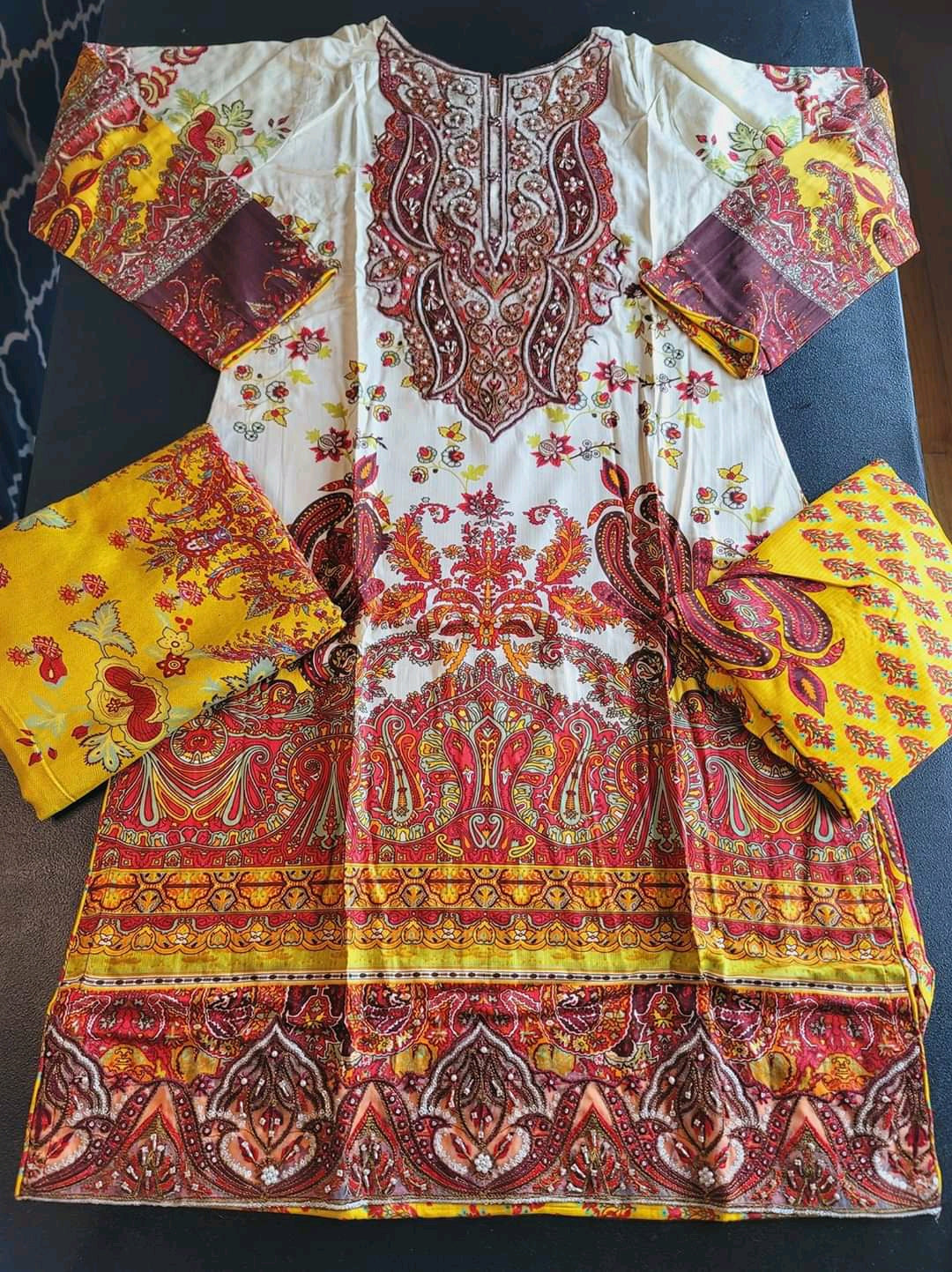 Pakistani Linen Embroidered Salwar kameez Ready To Ship