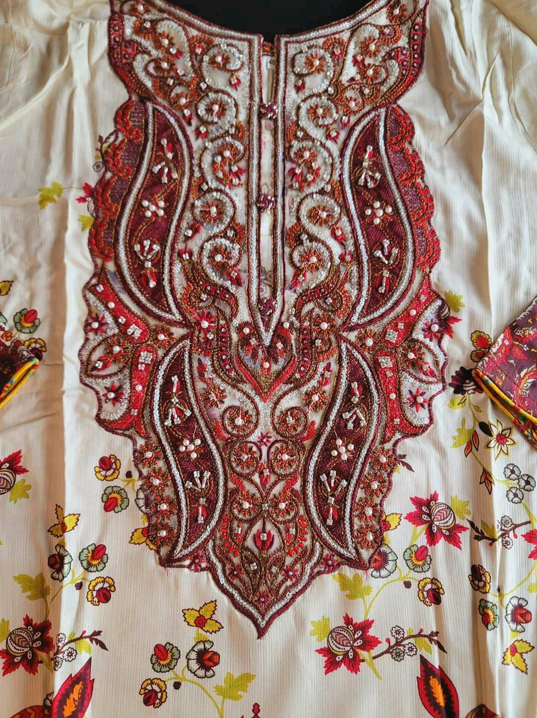 Pakistani Linen Embroidered Salwar kameez Ready To Ship