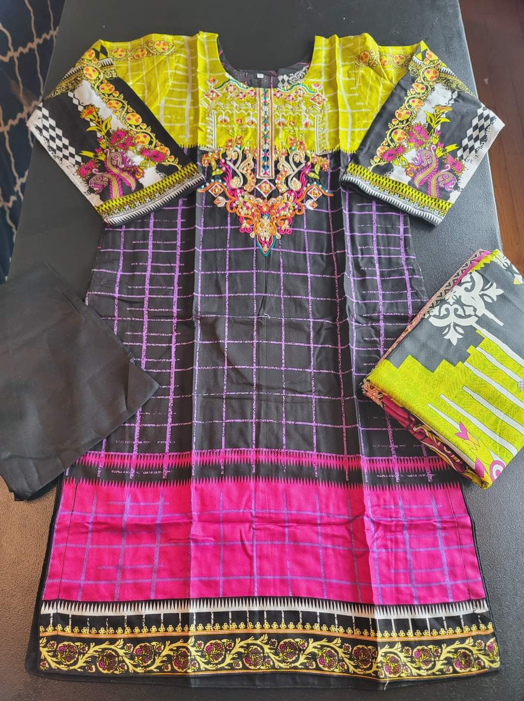 Pakistani Linen Embroidered Salwar kameez Ready To Ship