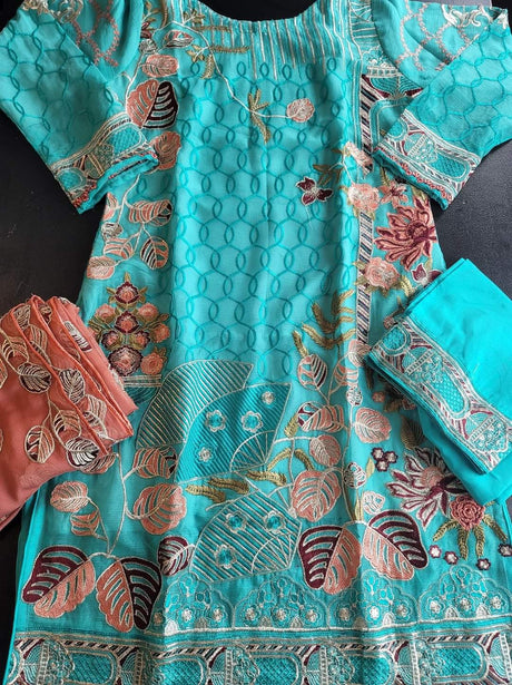 Pakistani Stitched Embroidery Party Wear Dresses Ready To Ship