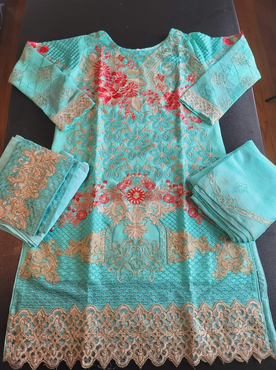 Pakistani Stitched Embroidery Party Wear Dresses Ready To Ship