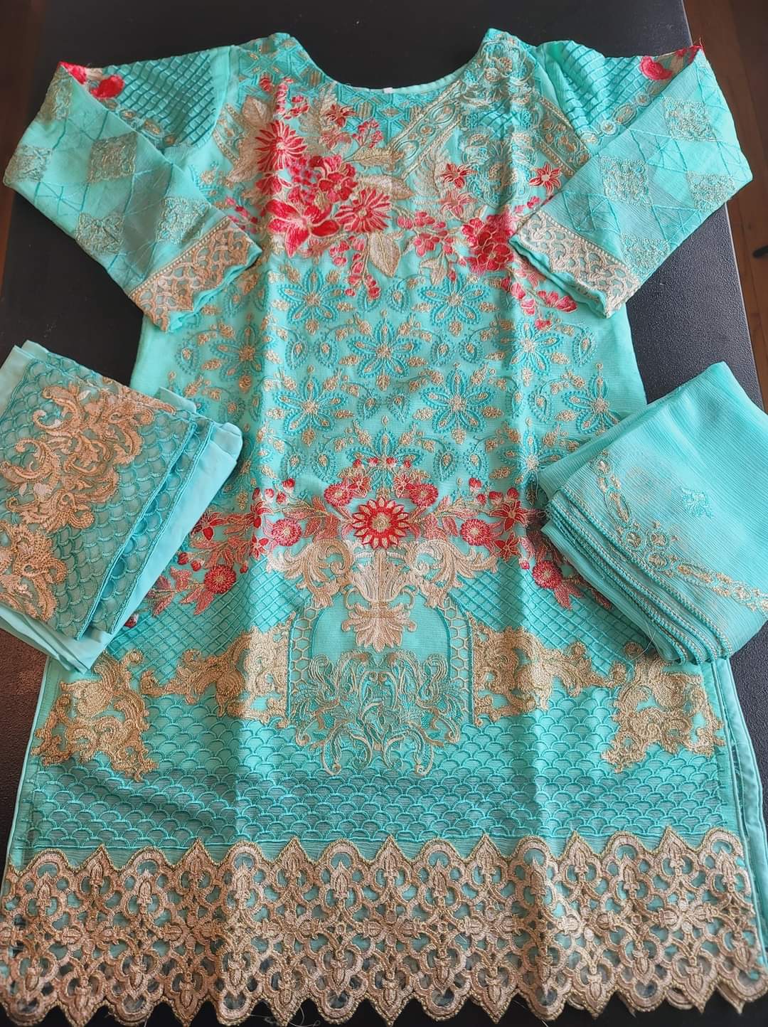 Pakistani Stitched Embroidery Party Wear Dresses Ready To Ship