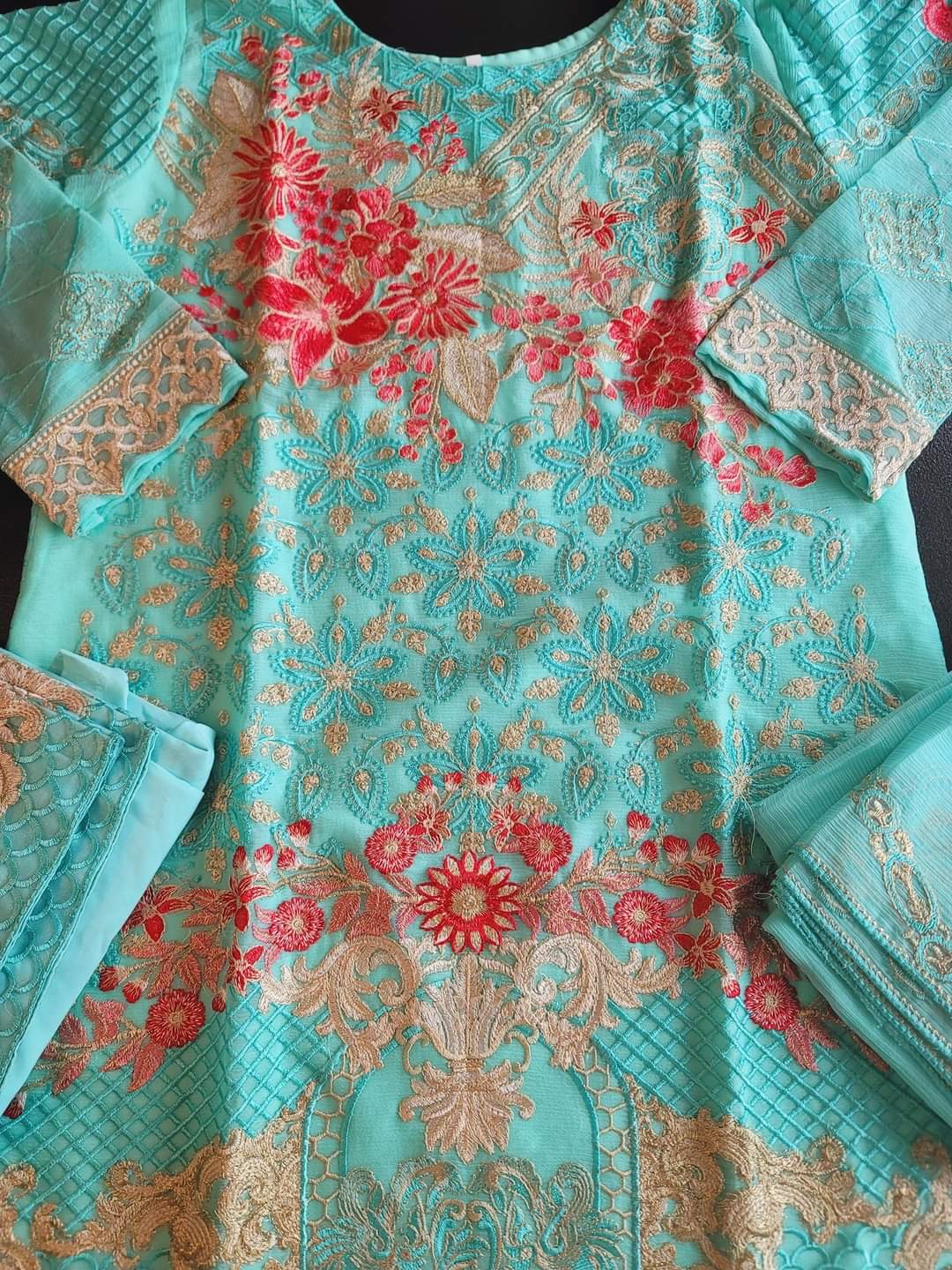 Pakistani Stitched Embroidery Party Wear Dresses Ready To Ship