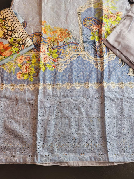 Pakistani Linen Chickenkari Embroidered Salwar kameez Ready To Ship