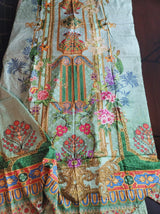 Pakistani Linen Chickenkari Embroidered Salwar kameez Ready To Ship