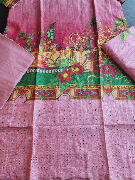 Pakistani Linen Chickenkari Embroidered Salwar kameez Ready To Ship