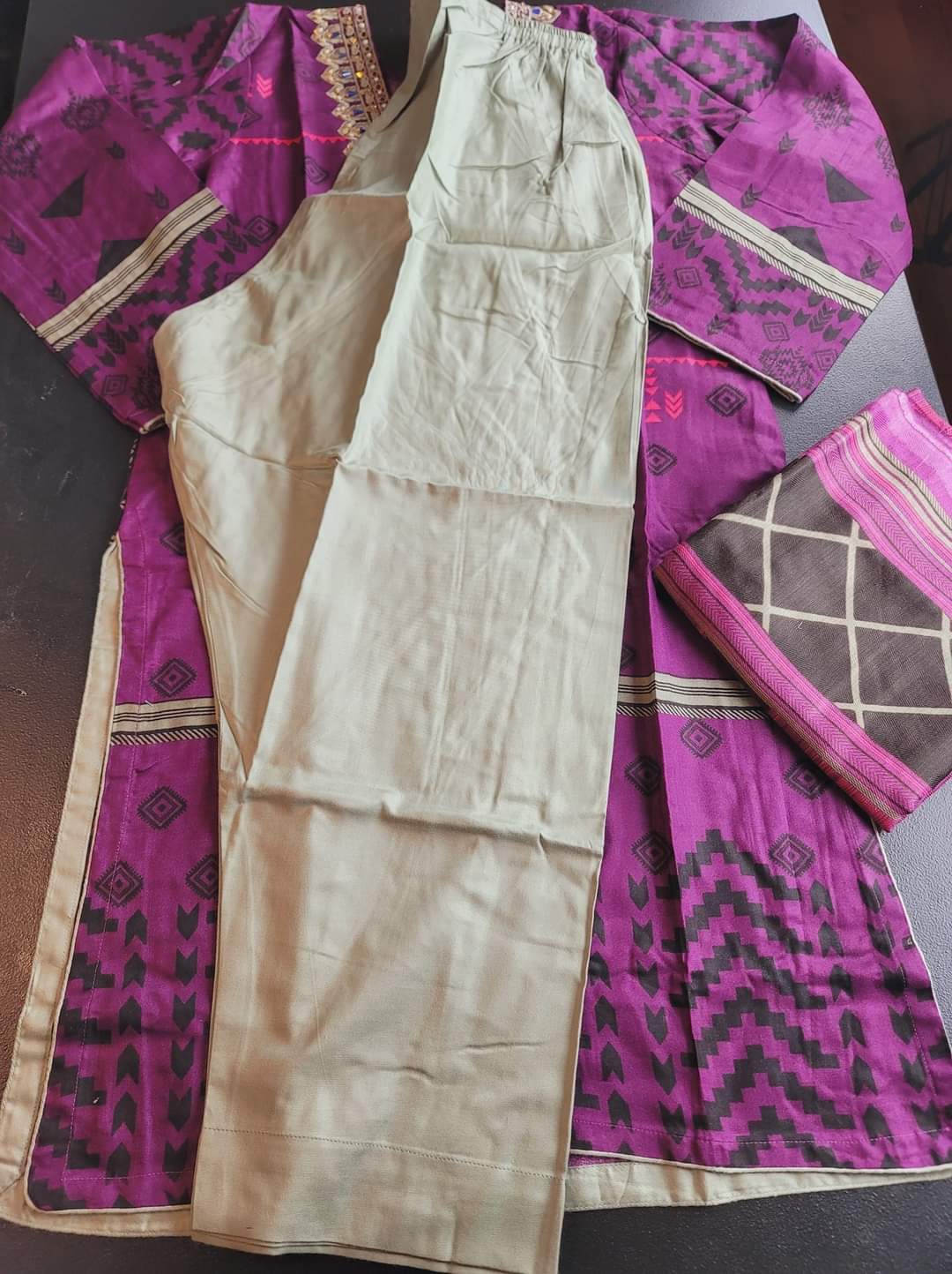 Pakistani Linen Embroidered Salwar kameez Ready To Ship