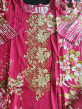 Indian Cotton Stitched Embroidery Suit Ready To Ship