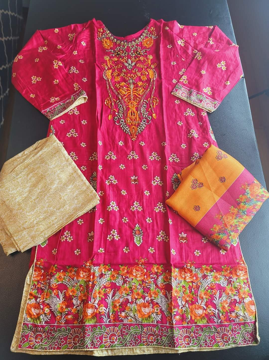 Pakistani Linen Embroidered Salwar kameez Ready To Ship