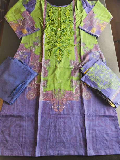 Pakistani Linen Embroidered Salwar kameez Ready To Ship