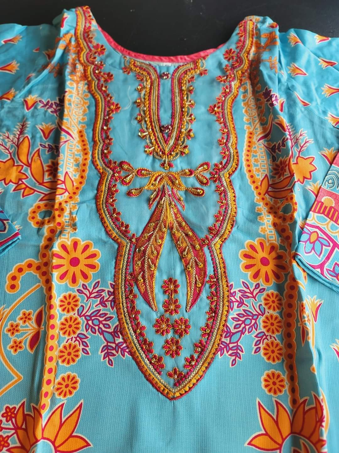 Pakistani Linen Embroidered Salwar kameez Ready To Ship