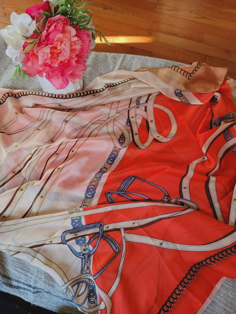 Silk printed long Hijab 2020