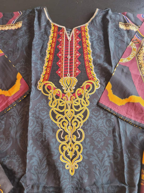 Pakistani Linen Embroidered Salwar kameez Ready To Ship