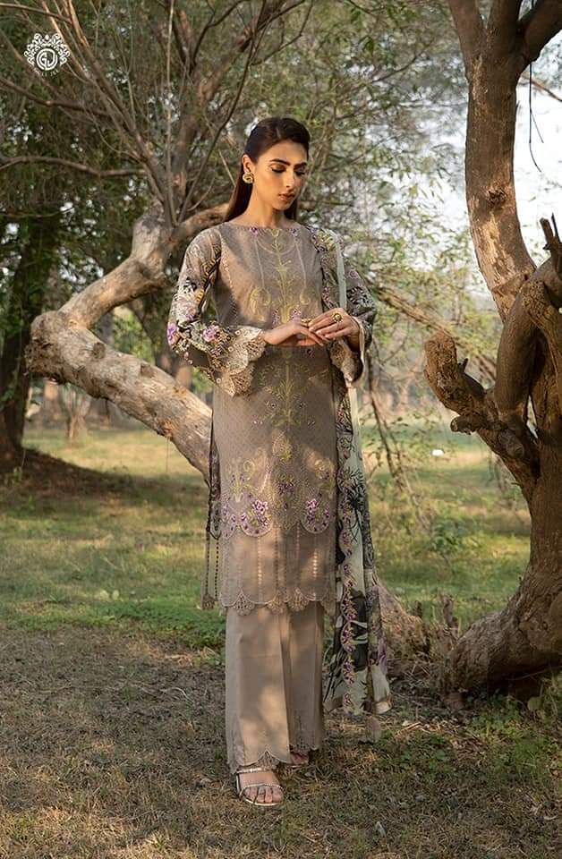 Mishaal Lawn Embroidered Collection by Guljee-100% Original Guaranteed