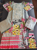 Indian Cotton Stitched Embroidery Suit Ready To Ship