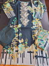 Indian Cotton Stitched Embroidery Suit Ready To Ship