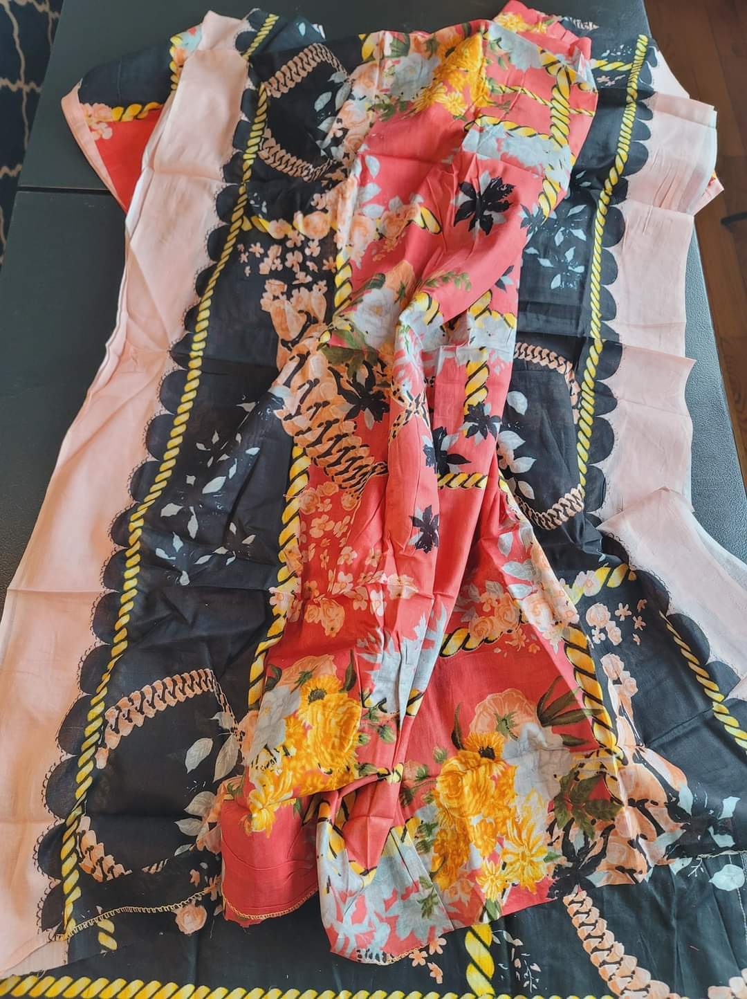 Indian Cotton Stitched Embroidery Suit Ready To Ship