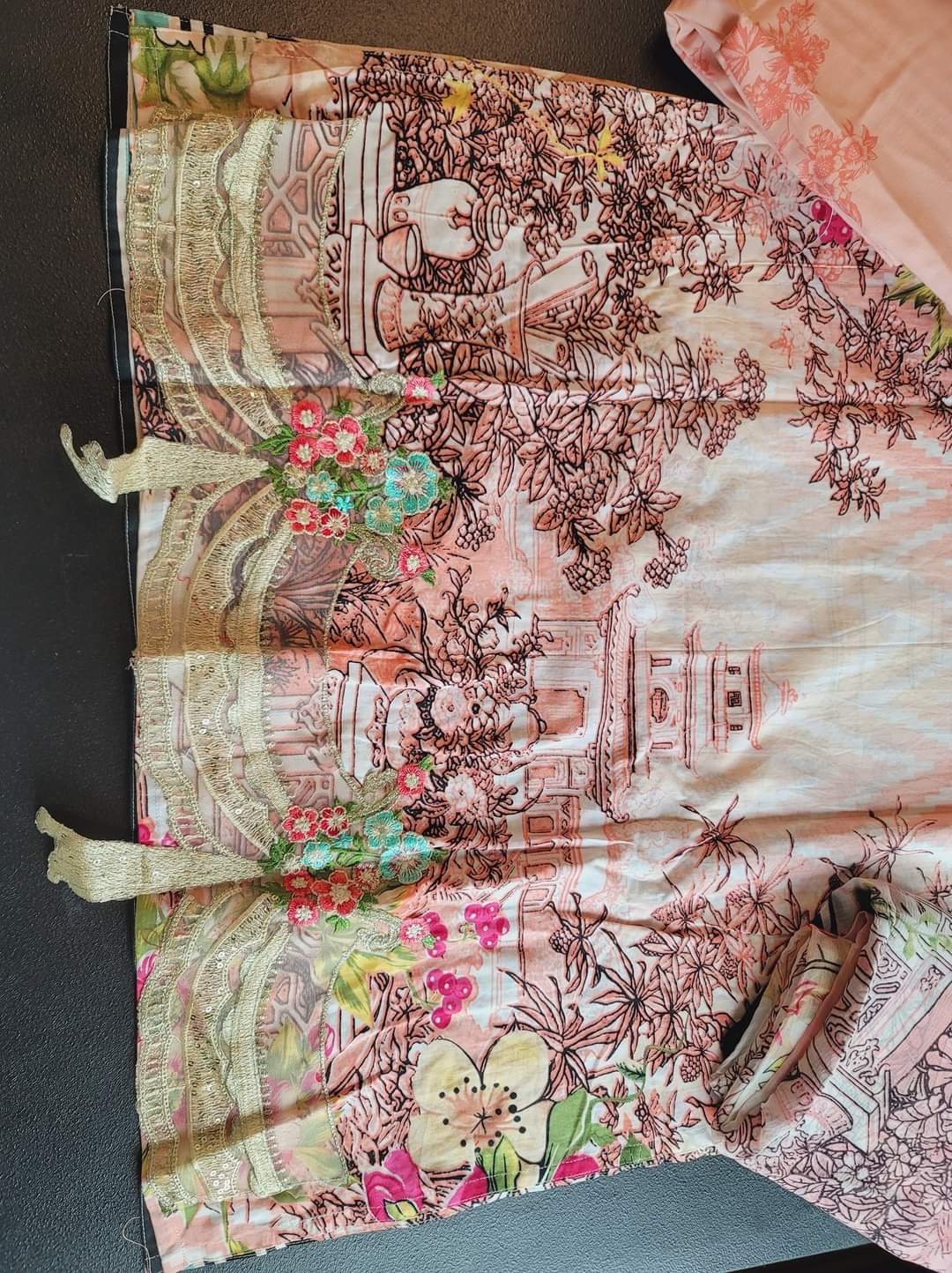 Indian Cotton Stitched Embroidery Suit Ready To Ship