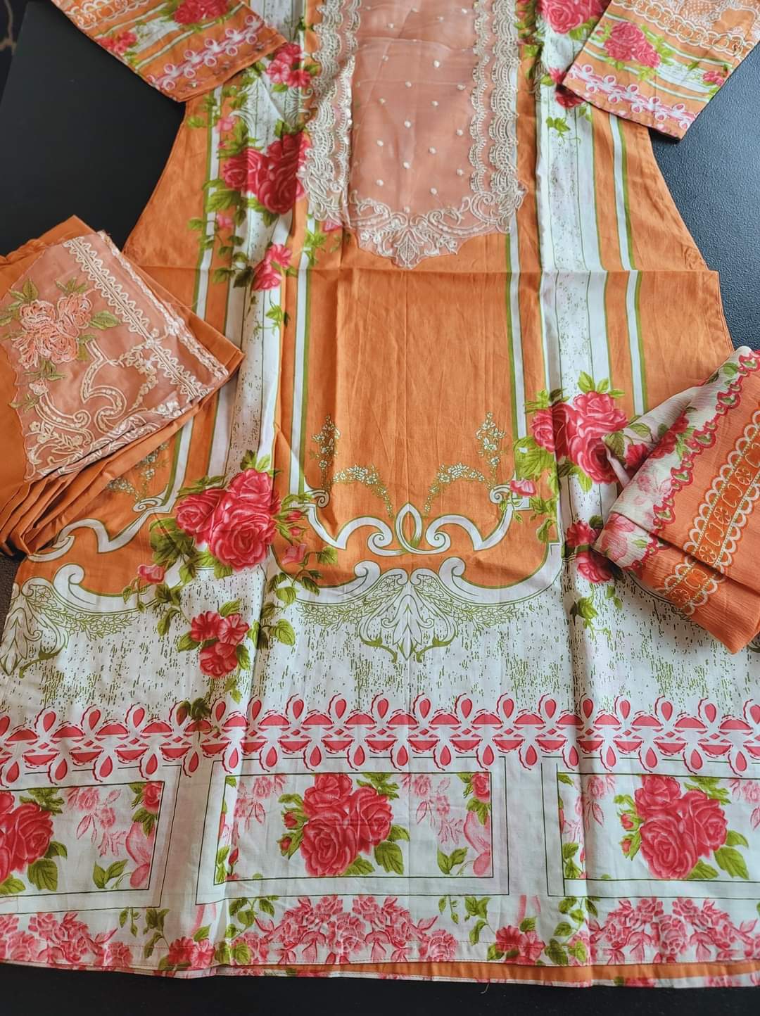 Indian Cotton Stitched Embroidery Suit Ready To Ship