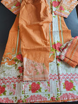 Indian Cotton Stitched Embroidery Suit Ready To Ship