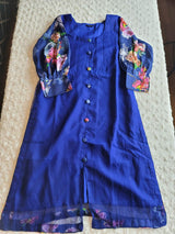 Chiffon kamiz with silk sleeves