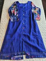 Chiffon kamiz with silk sleeves