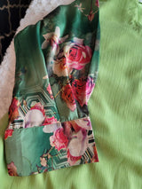 Chiffon kamiz with silk sleeves