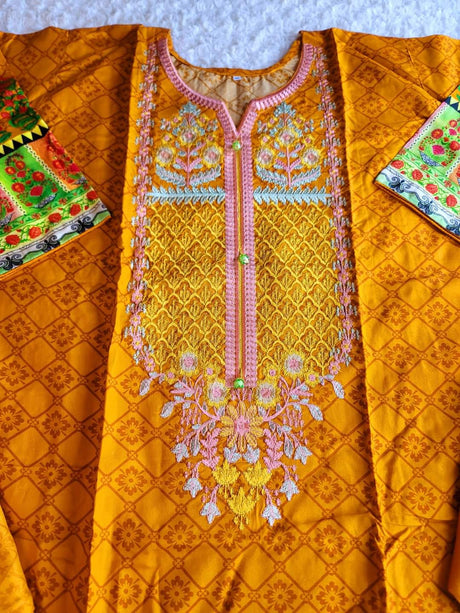 Pakistani Linen Embroidered Salwar kameez Ready To Ship