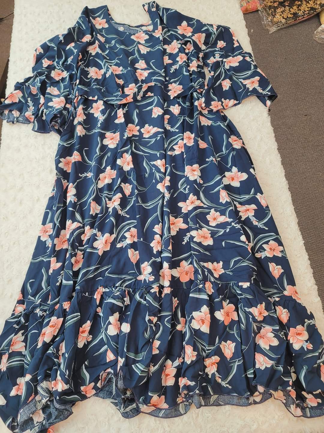 Long western linen gown