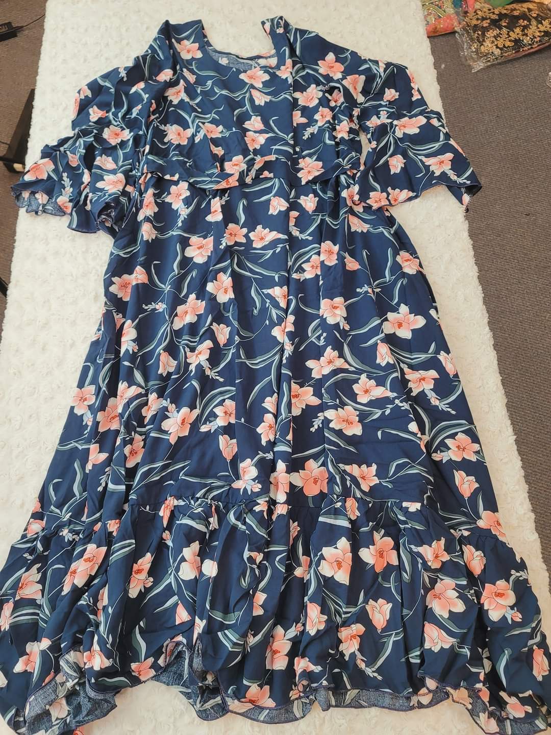 Long western linen gown