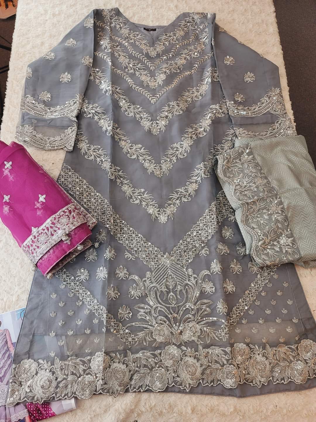 Pakistani Stitched Embroidery Party Wear Dresses Ready To Ship