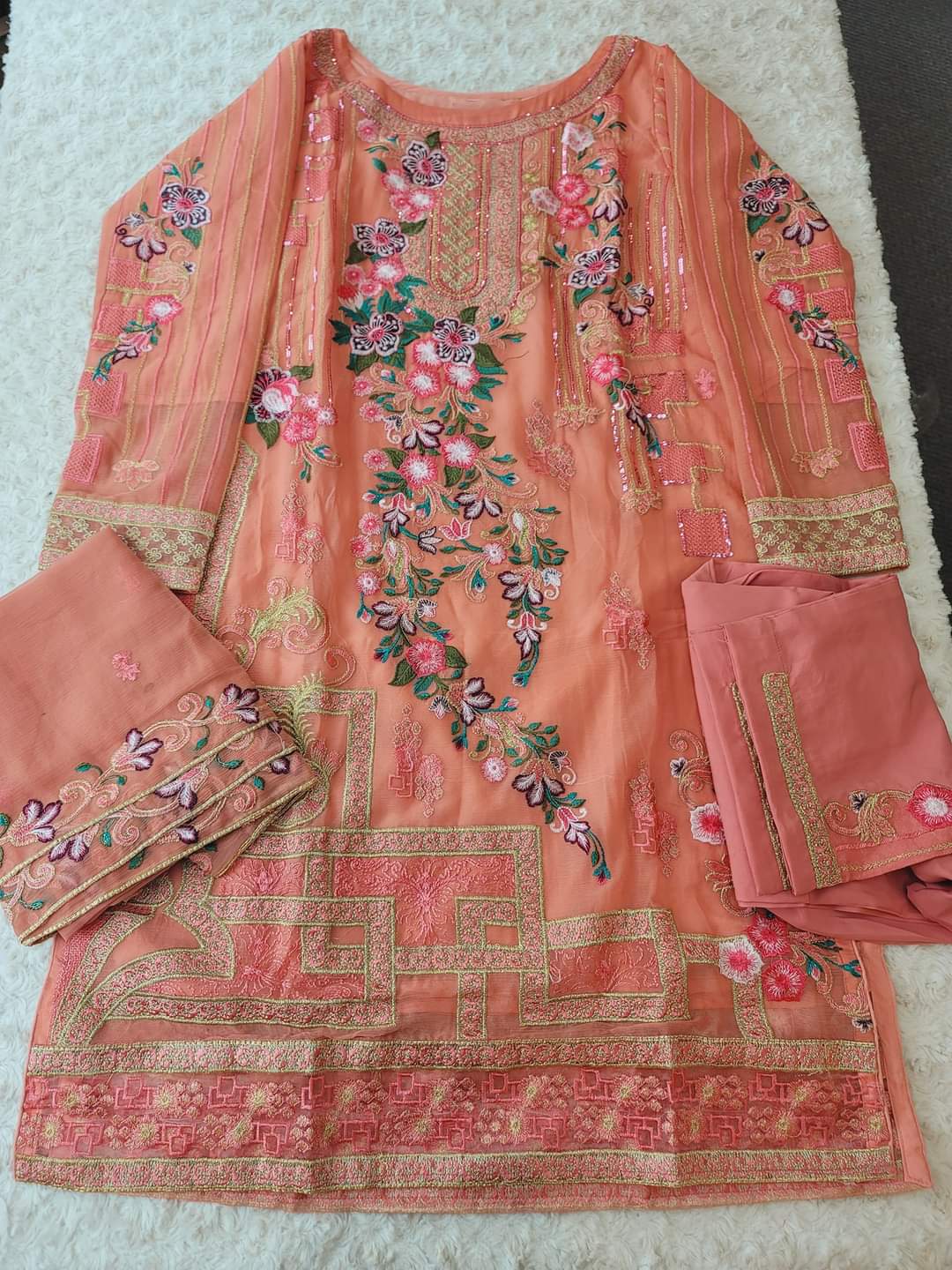 Pakistani Stitched Embroidery Party Wear Dresses Ready To Ship