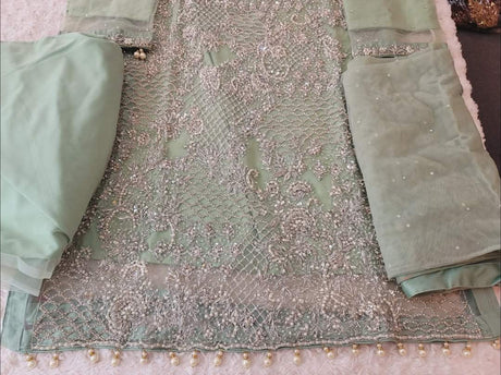 Eid special Pakistani orginal full  zardosi work boutique dress with skirt-100% original guaranteed