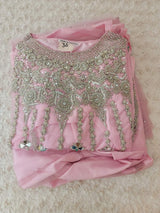 Eid special Pakistani orginal full  zardosi work boutique dress with gharara pant-100% original guaranteed