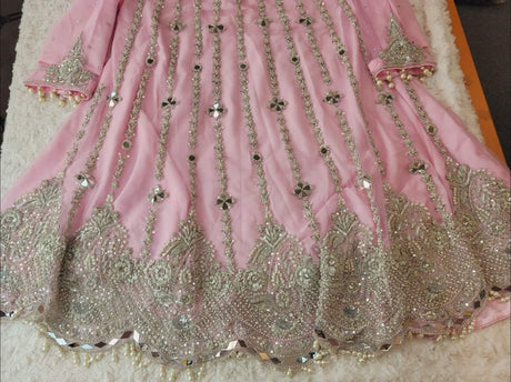 Eid special Pakistani orginal full  zardosi work boutique dress with gharara pant-100% original guaranteed