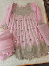 Eid special Pakistani orginal full  zardosi work boutique dress with gharara pant-100% original guaranteed