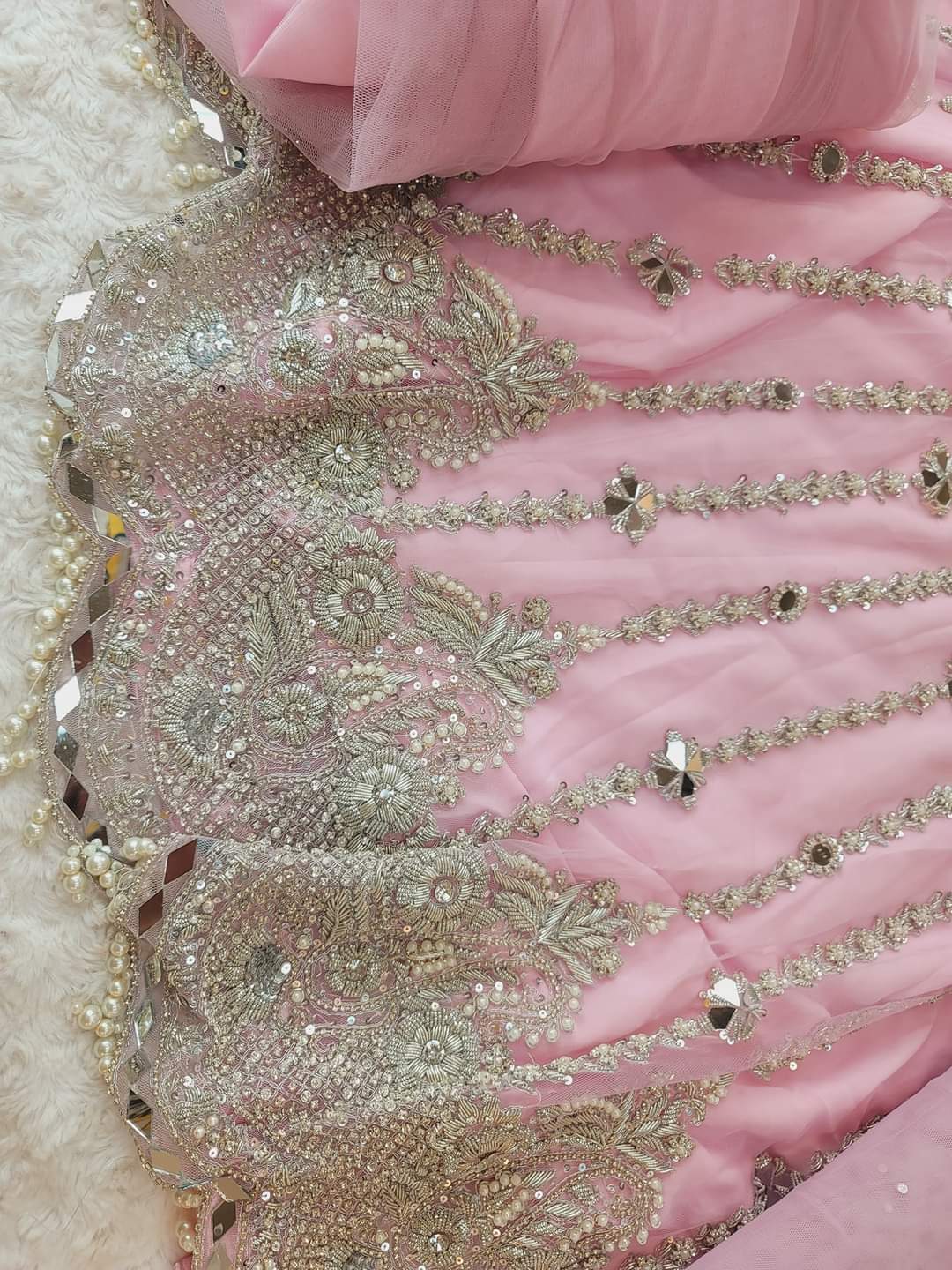 Eid special Pakistani orginal full  zardosi work boutique dress with gharara pant-100% original guaranteed