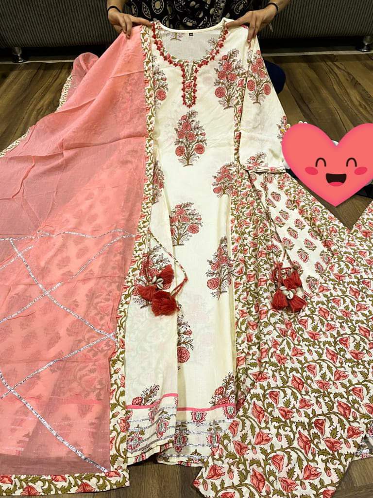Premium cotton anarkali gown