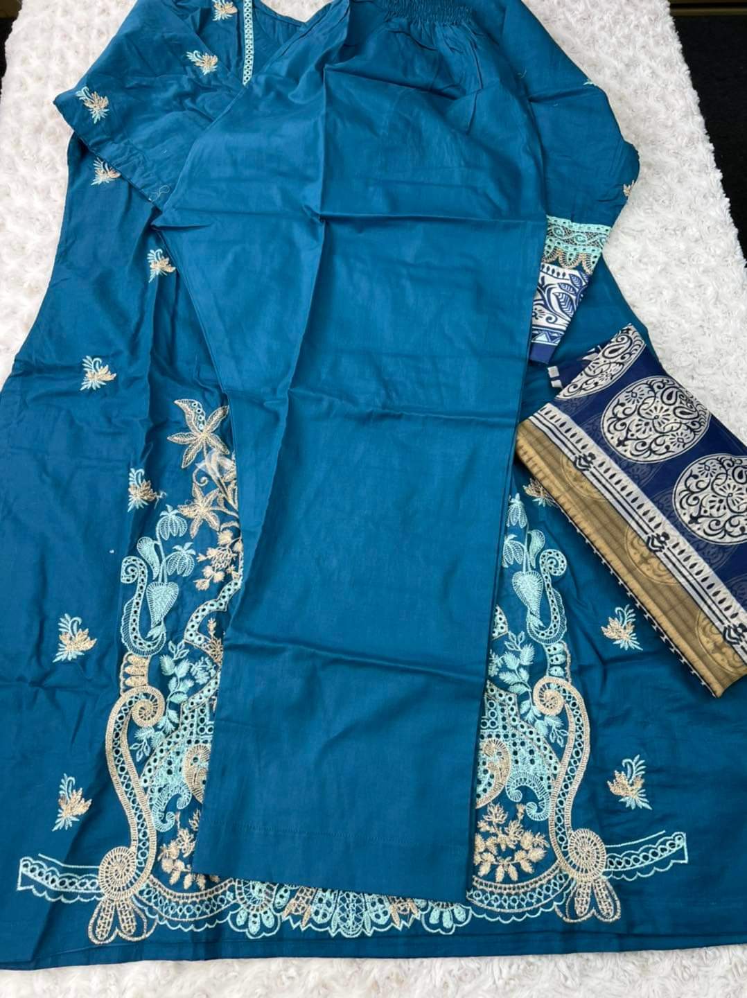 Pakistani Stitched Embroidery Lawn Suit Ready To Ship