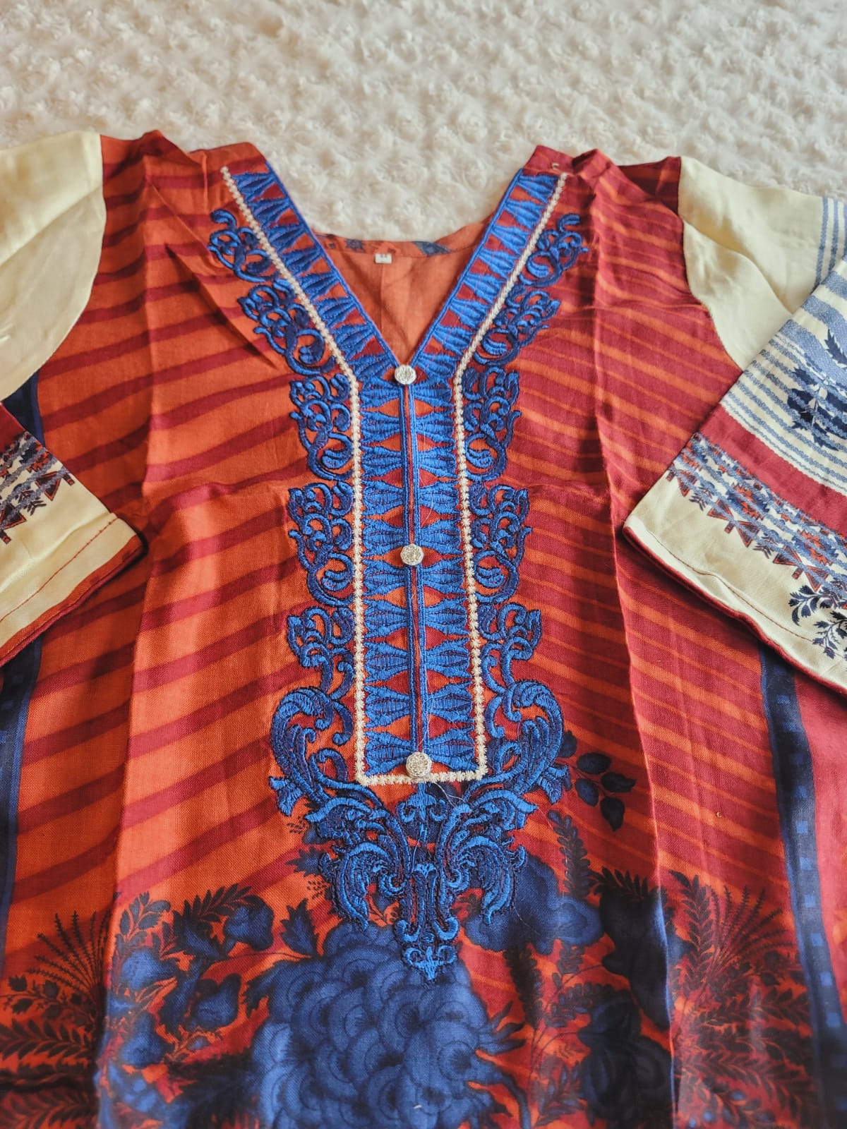 Pakistani linen Embroidered Salwar kameez Ready To Ship