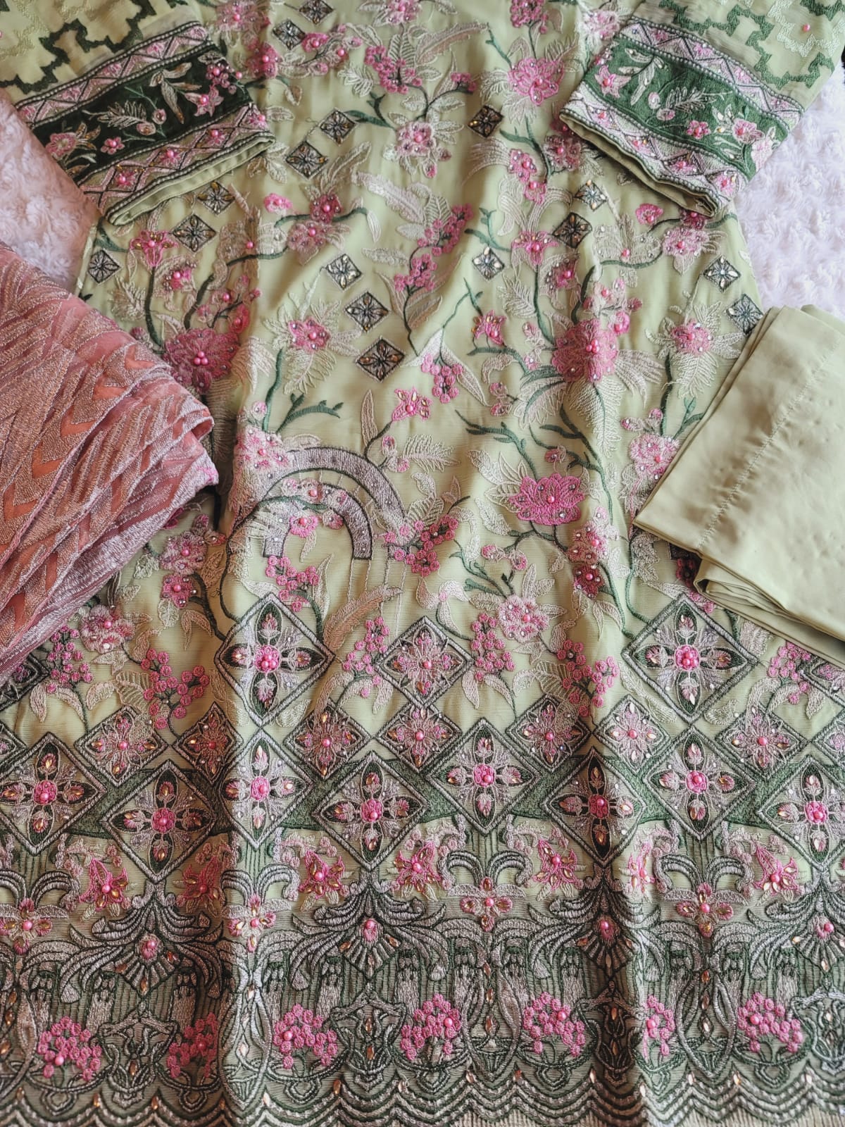 Pakistani Stitched Embroidery Party Wear Dresses Ready To Ship