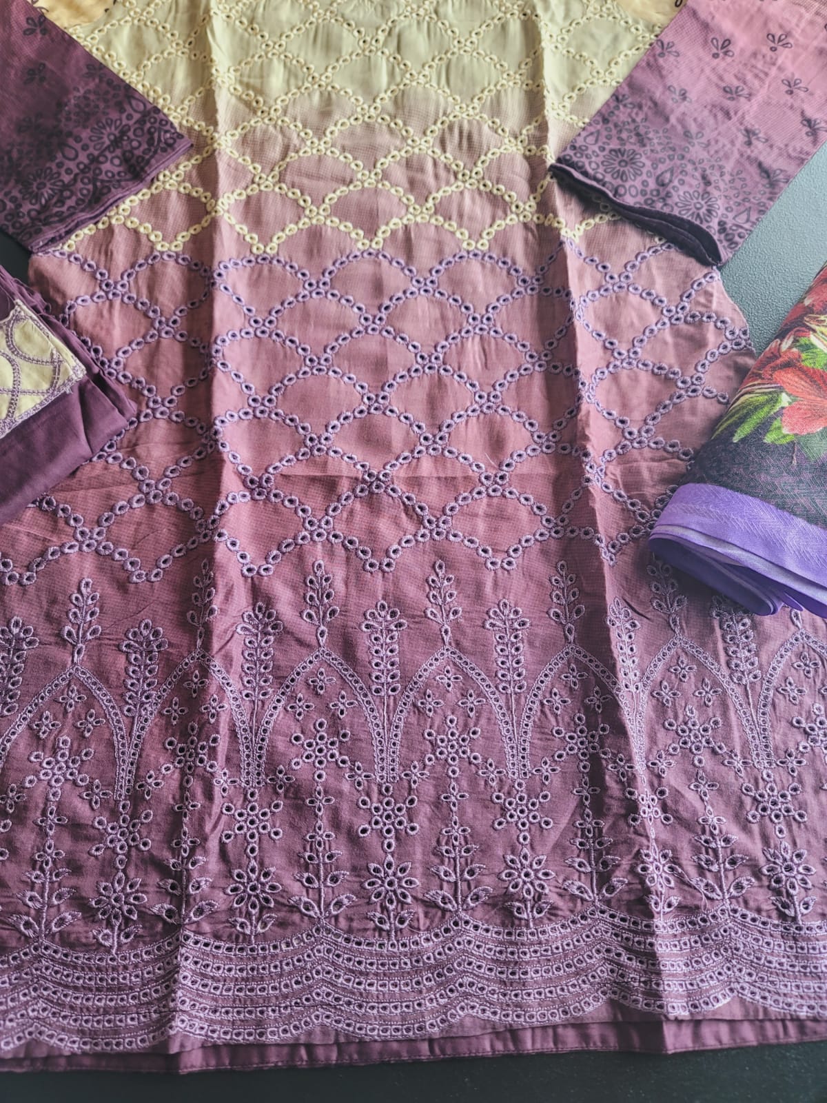 Pakistani linen Embroidered Salwar kameez Ready To Ship