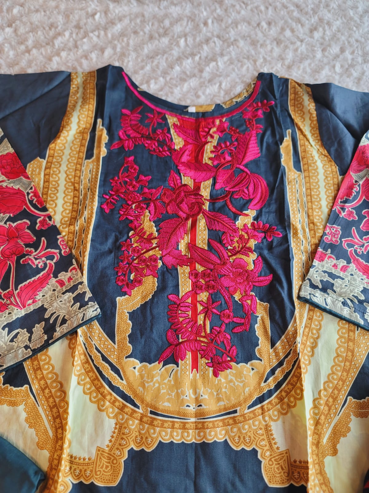 Pakistani lawn Embroidered Salwar kameez Ready To Ship